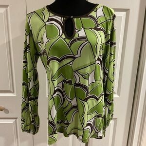 Green Patterned Women's Top